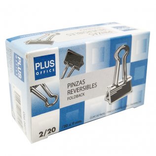 Pinza Sujetapapeles Reversible Plus Office Nº 20-20x9 mm /12 ud.